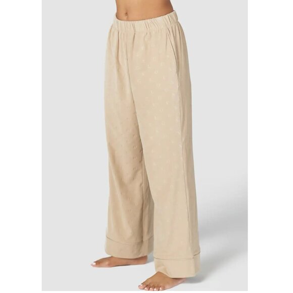 Lounge Luxury Embossed Pajama Trousers in "Mink" - Picture 1 of 5